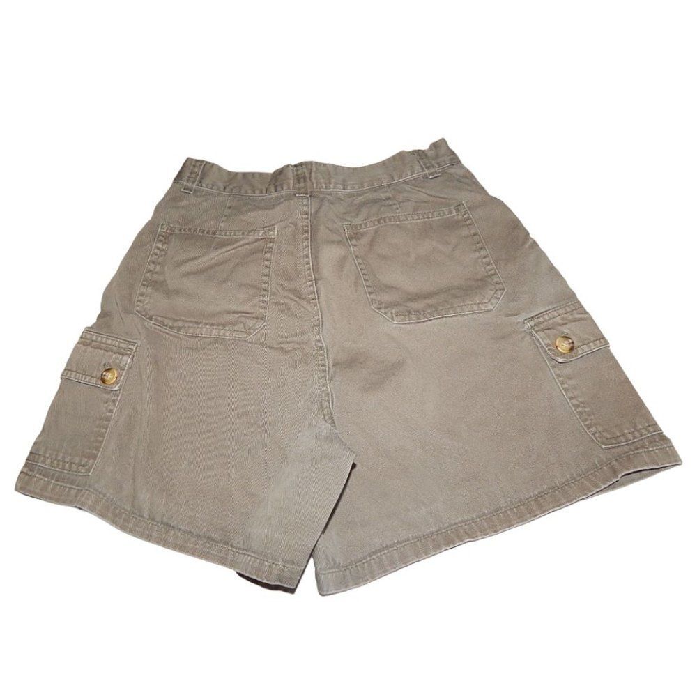 QUEPASA junior's size 3 brown with green tint vintage 100% cotton cargo shorts - Picture 5 of 6
